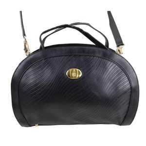 AUTHENTIC Mark Cross ITALY BLACK GENUINE LEATHER SHOULDER BAG X-BODY HANDBAG